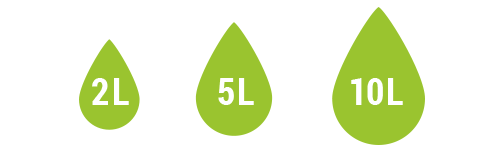 Gebindegrößen: 2 Liter, 5 Liter, 10 Liter
