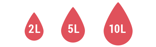 Gebindegrößen: 2 Liter, 5 Liter, 10 Liter